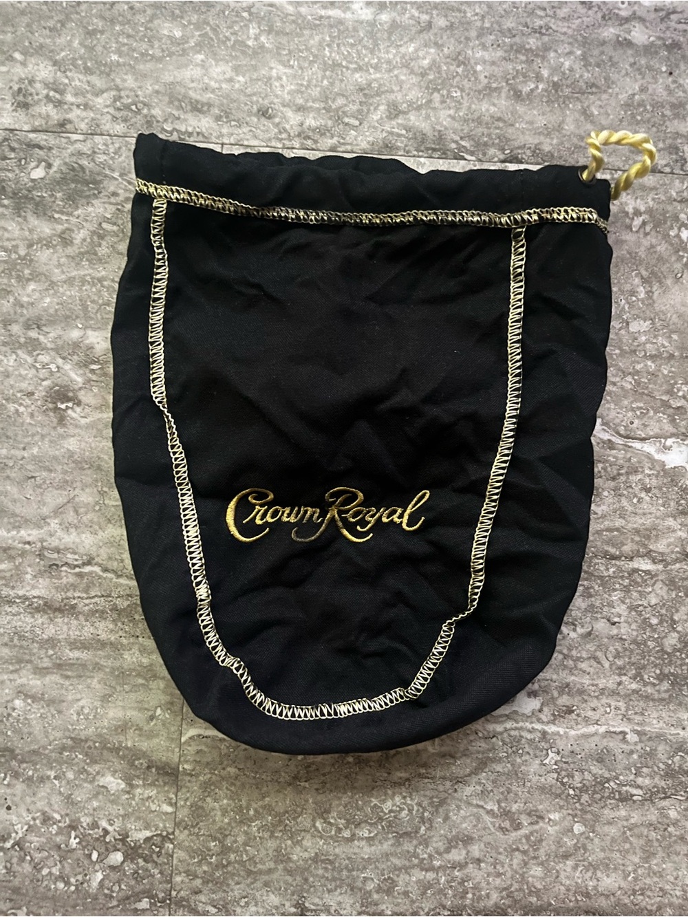 Black Crown Royal Bag with Gold Trim